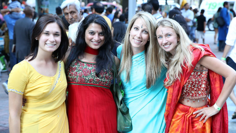 Visitors at the Festival of India
