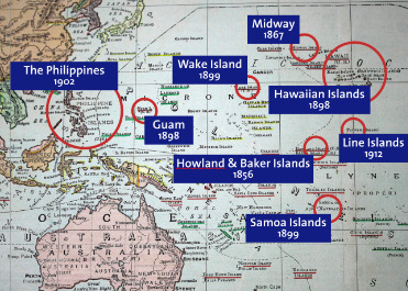 Map of U.S. interests in the Pacific