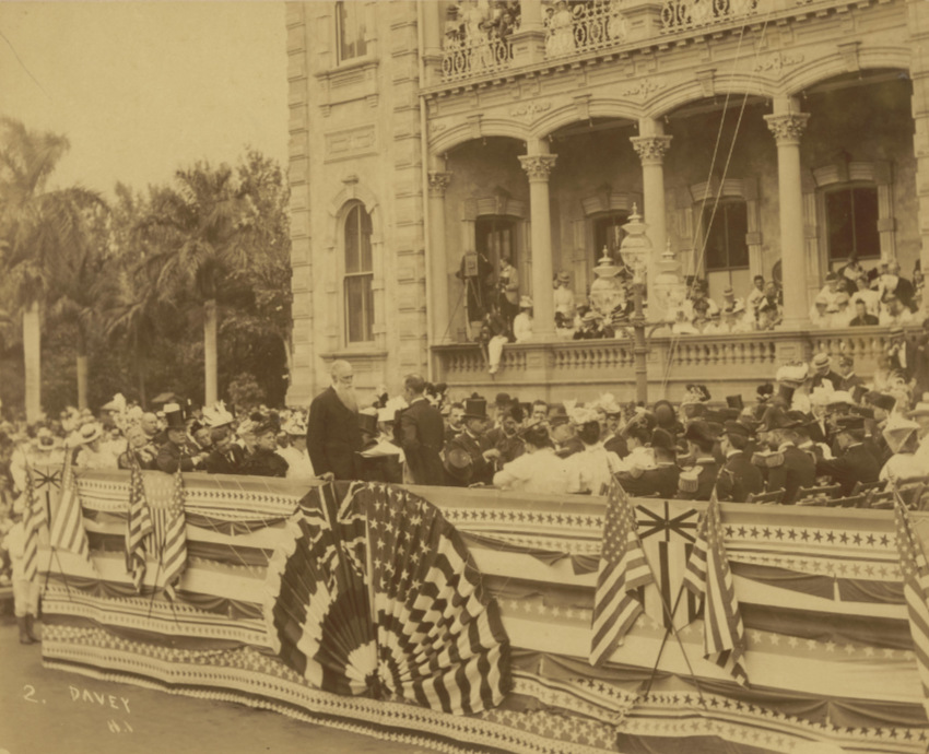 U.S. Minister to Hawaiʻi Harold M. Sewall accepts the transfer of Hawaiian state sovereignty .jpg