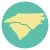Icon - Statewide Resources - green circle with solid light yellow maps of North Carolina and South Carolina