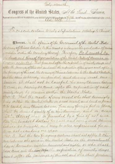 The Chinese Exclusion Act