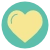 Icon - Religious | Spiritual - green circle with light yellow heart icon
