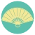 Icon - Arts | Culture - green circle with yellow Asian hand fan graphic