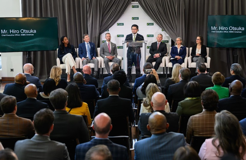 SMBC Americas CEO Hirofumi Otsuka speaks a the press conference announcing the new headquarters coming to Charlotte.